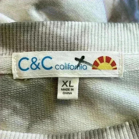 C & C California Top / Sweatshirt Women’s XL White / Tan - Picture 3 of 7